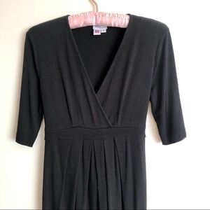 Mimi Maternity Black Wrap Top V-neck Little Black Dress LBD Women's size Smalll